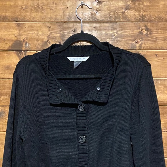 Peter Nygard Faux Fur Trim Black Cardigan | Detachable Fur | Size S - Picture 11 of 12